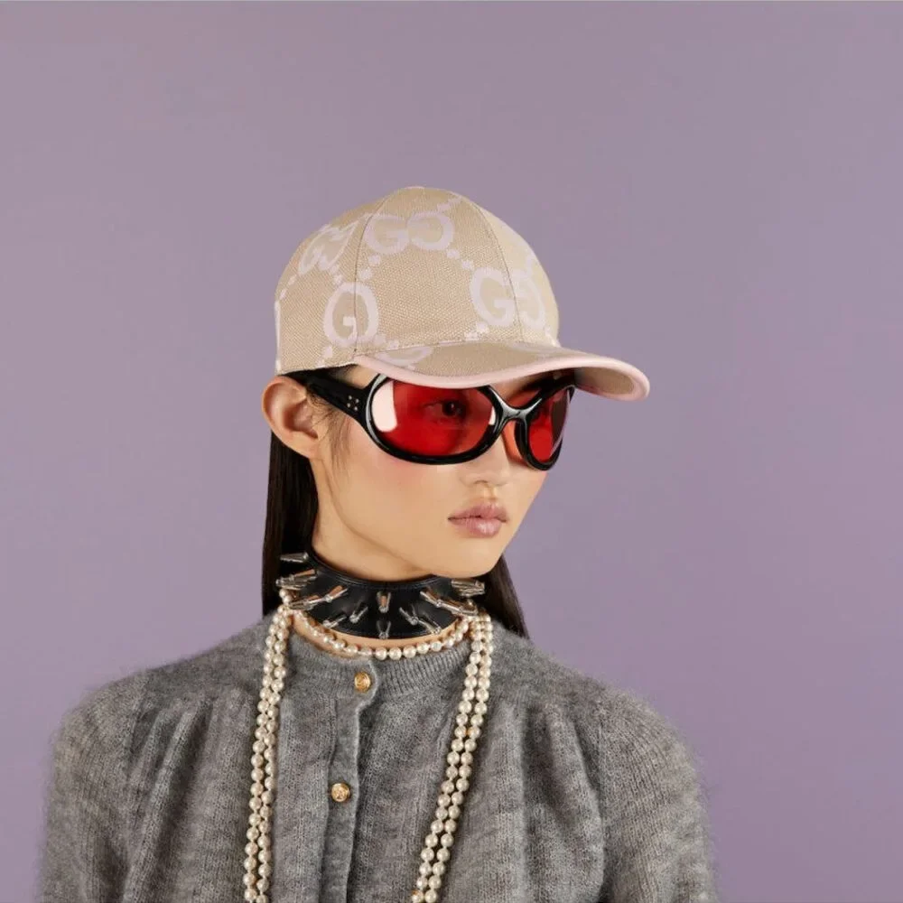 Gucci Jumbo GG Canvas Baseball Hat Pink - Picture 3 of 3